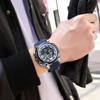 Megir Men Sport Watch Relogio Masculino Blue Silicone Strap Mens Watches Top Brand Luxury Luminous Waterproof Quartz Watch Man