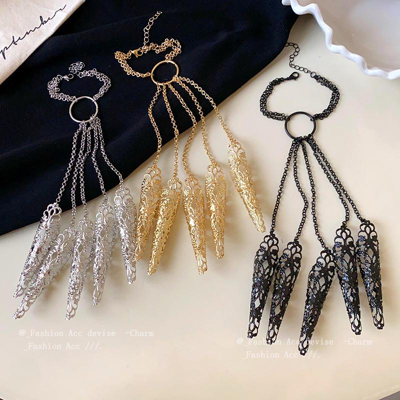 Women's Unique European-American Hollow Tassel Bracelet with Exquisite Design