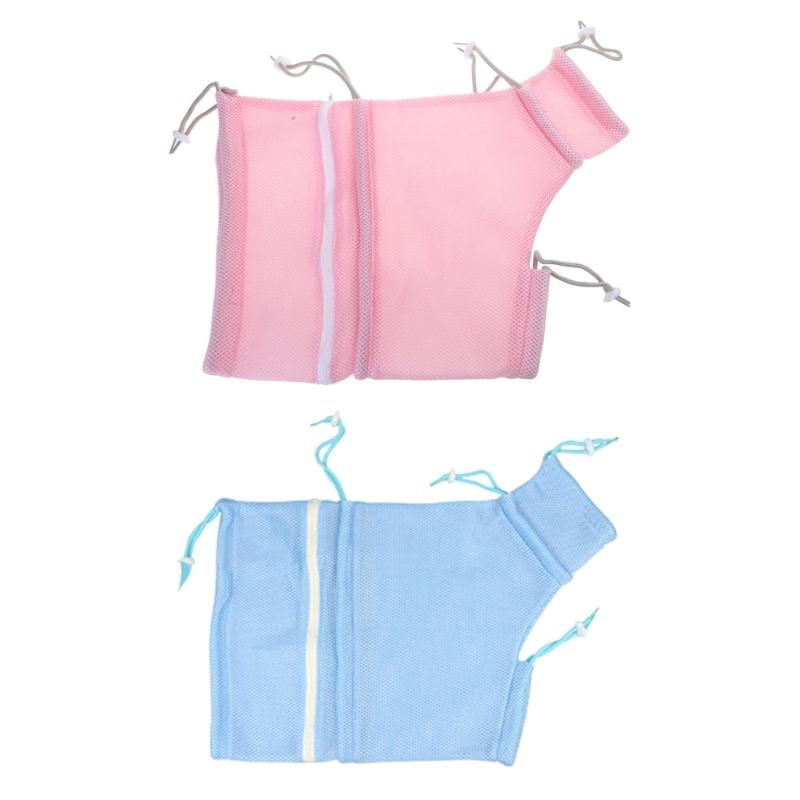 Mesh Cats Grooming Bag Adjust Cats Bathing Net Bag Washing Bath Bag for Small Cats Grooming Trimming Scratchproof