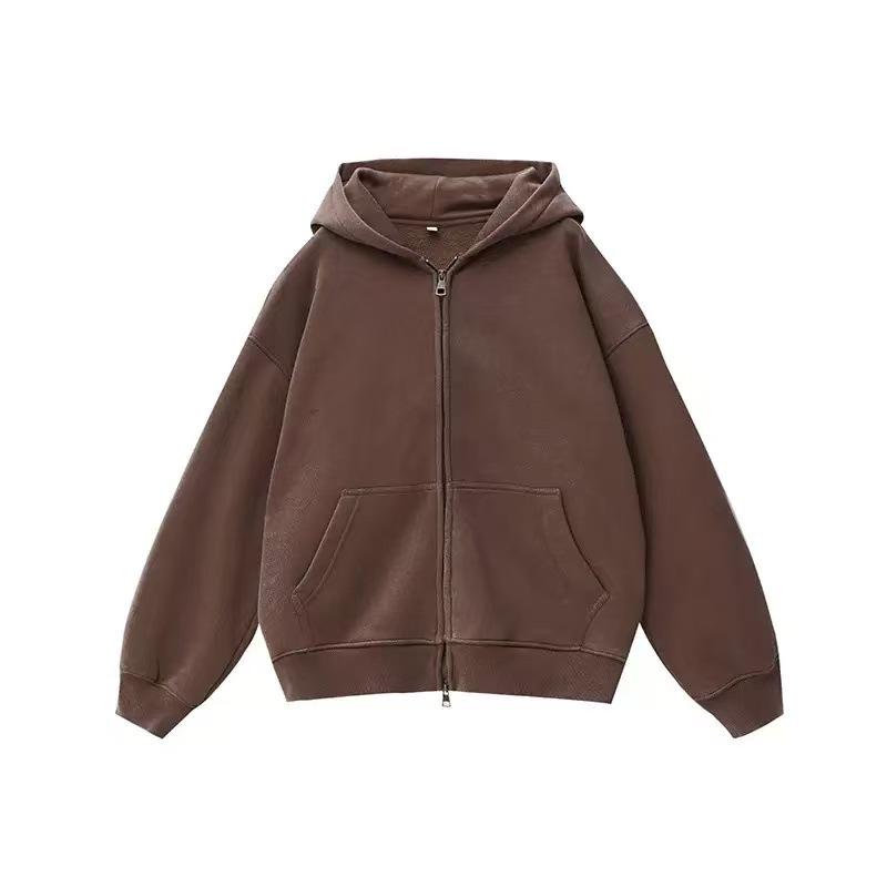 Trendy Unisex Oversized Velvet-Lined Winter Zipper Hoodie