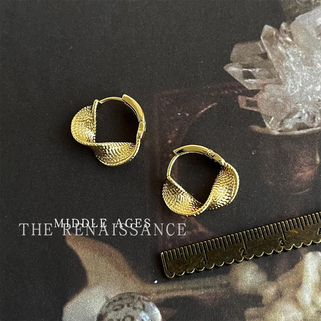 

Geometric texture twist earrings versatile earrings European and American style earrings