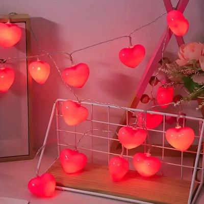 Heart-Shaped LED String Lights, Romantic Ambiance Decor String Lights Christmas Home Room Decoration  Valentine's Day 901