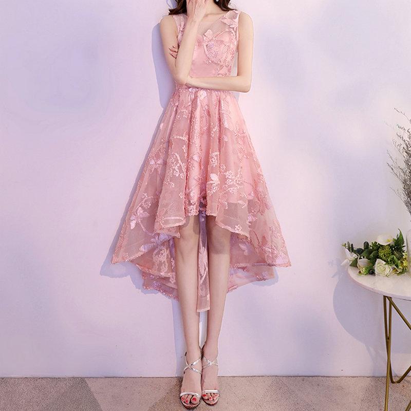2026 Elegant Women's Banquet Gown: Short Front, Long Back - Perfect for Parties and Social Events
