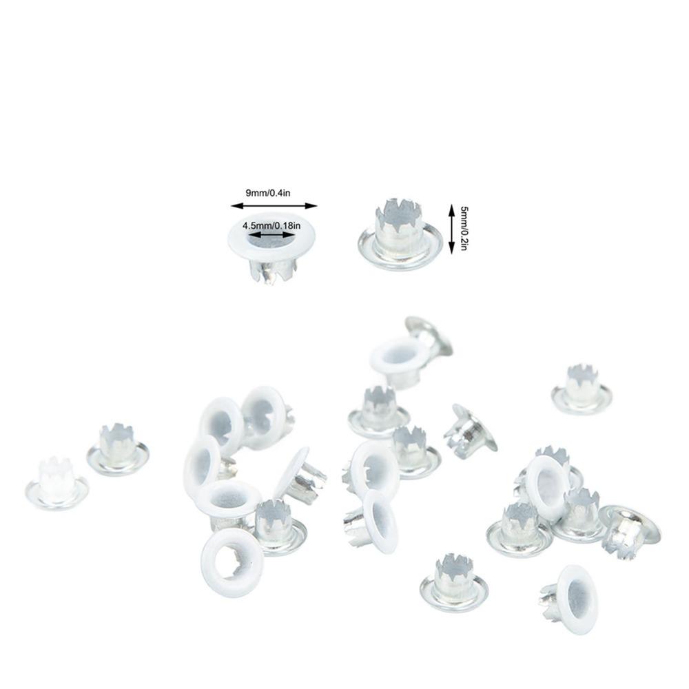 500pcs Color Round Round Edge Grommets 5mm Hole Snap Buttons Metal Eyelets  Sewing белый