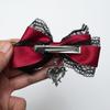Webbing Gothic Lolita Hair Clip Heart Pendant Cross Pendant Cross Hair Clip Black Lace Bow Sweet Cool Girls Hair Clip