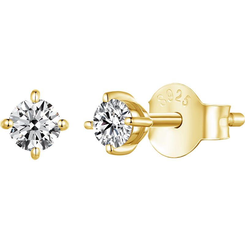 

Bamoer 925 Silver Classic Mini Moissanite Stud Earrings Round Cut VVS1 Lab Diamond for Men Women Party Certified Gift