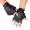 Half Finger Sports Gloves Leather Men's and Women's Leaking Finger Gloves Outdoor Riding Motorcycle Tactical Military Fans Protective Leather Gloves