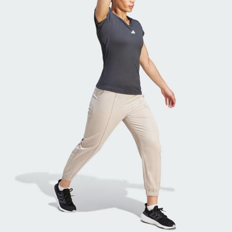 adidas Aeroready Train Essentials Minimal Branding Webhose Damen Unterteile Beige IJ5924