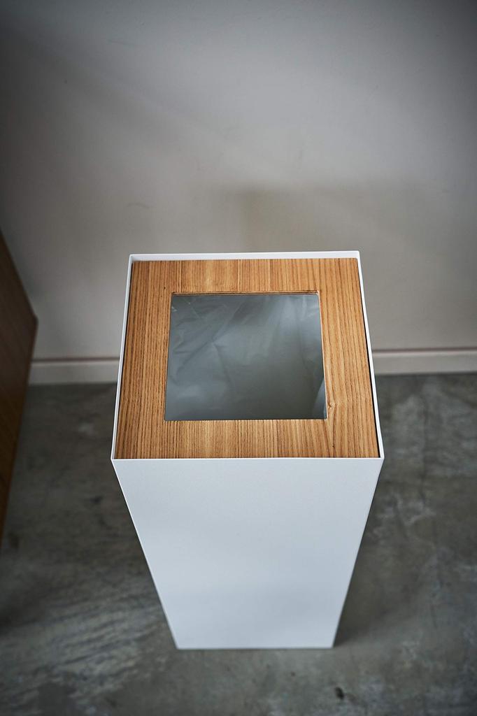 Yamazaki Jitsugyo Trash Can Square Long Natural W22XD22XH60cm RIN Trash Can Dust Box Slim 4531 Approx.