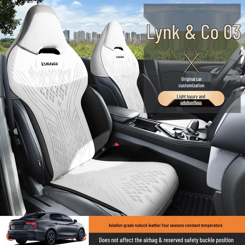Lynk&Co 03 All-Season Ventilated Suede Seat Cushion - Custom Half-Wrap Design