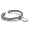 Personalized Woven Soft Bracelet Heart Lock Bracelet Women'S Electroplated Platinum Versatile Square Lock Jewelry