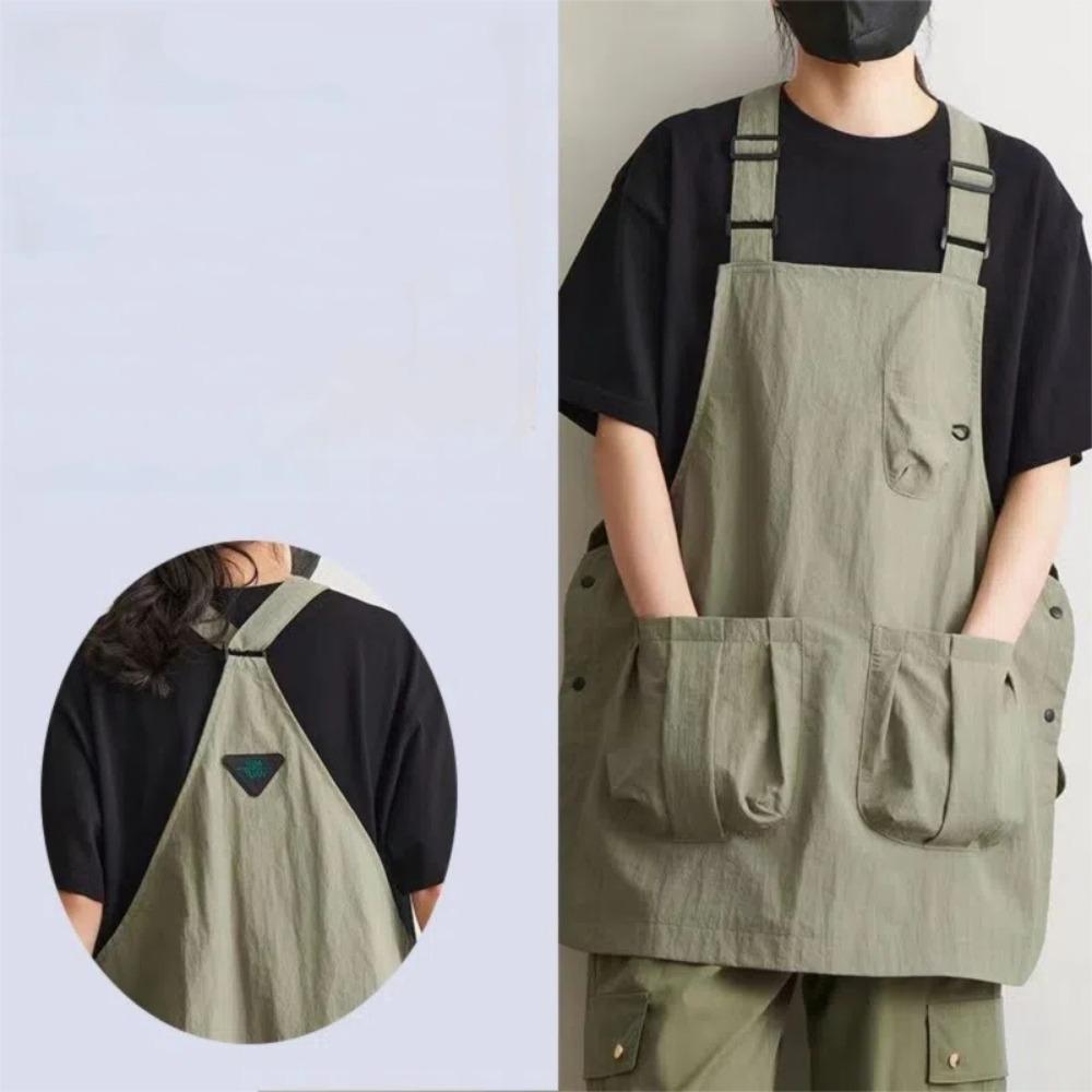 New Adjustable Kitchen Apron Oil Proof Waterproof Workwear Apron Barber Smock Catering Milk Tea Coffee Shop