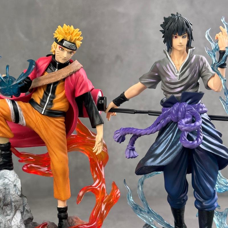 Naruto Animation Ten Years Hundred Ninja Naruto Sasuke Doll Animation Peripheral Scene Table Model Ornament Gift Wholesale