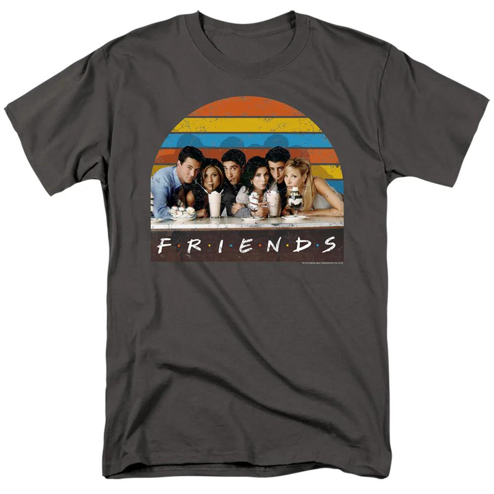 

Friends Soda Fountain Mens T Shirt Charcoal Officially Licensed 4XL