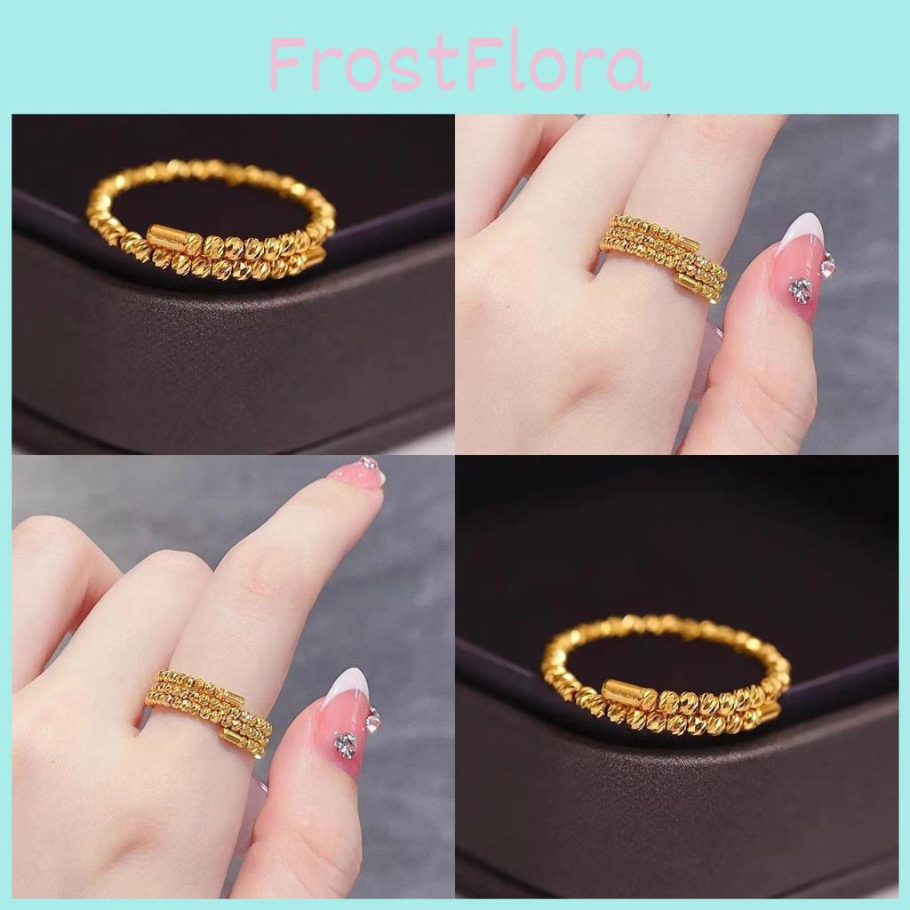 Vietnamese Elegant 2023 Sand Gold Memory Ring For Women With Stunning Beads Sparkling