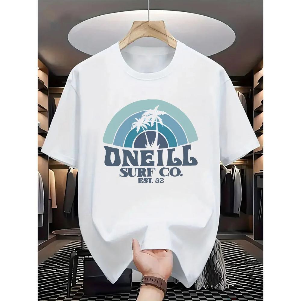 

Мужская летняя модная повседневная спортивная футболка с коротким рукавом и круглым вырезом, свободного кроя, из 100% хлопка, с принтом в виде пальм XXXXXL белый