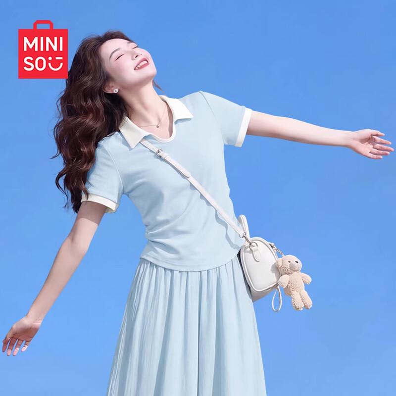 MINISO Women s Slim Fit Polo Short Sleeve T-Shirt M