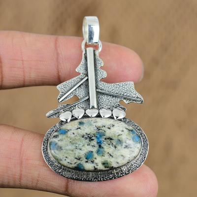 Birthday Gift For Her Natural K2 Jasper Gemstone Pendant 925 Sterling Silver