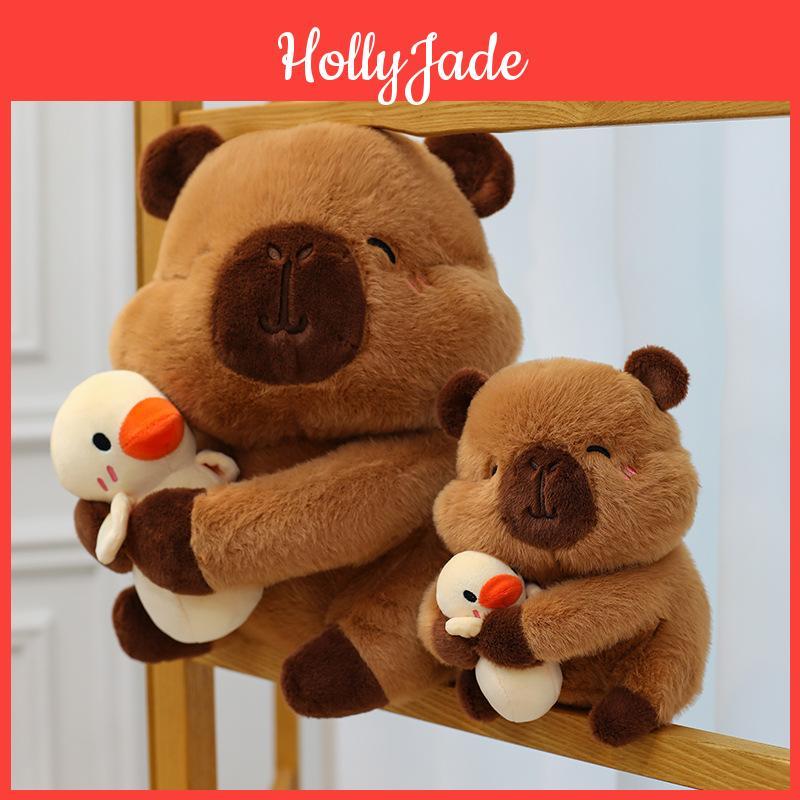 Entzückende Weiche Plüsch-Capybara-Puppe Für Kinder Niedliches Cartoon-Design mit Gelber Ente