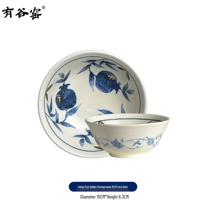 Yougu Kiln Индиго Золотой Гранат Миска для лапши