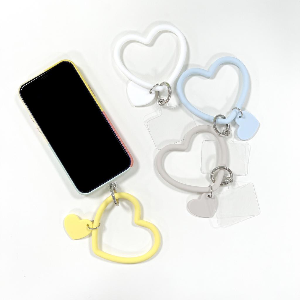 Heart-shaped Silicone Bracelet Keychain Portable Mobile Phone Strap Silicone Bracelet Anti-fall Wrist Strap