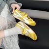 [Luo Fansen] Retro Red Mary Jane Shoes Women's 2025 New Thin Low Casual Sports Ballet Shoes Single Shoes