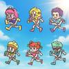 12Pcs/Set Sport Running Theme Spinning Gyro Keychain Cartoon Keychain Pendant  Gift Giving