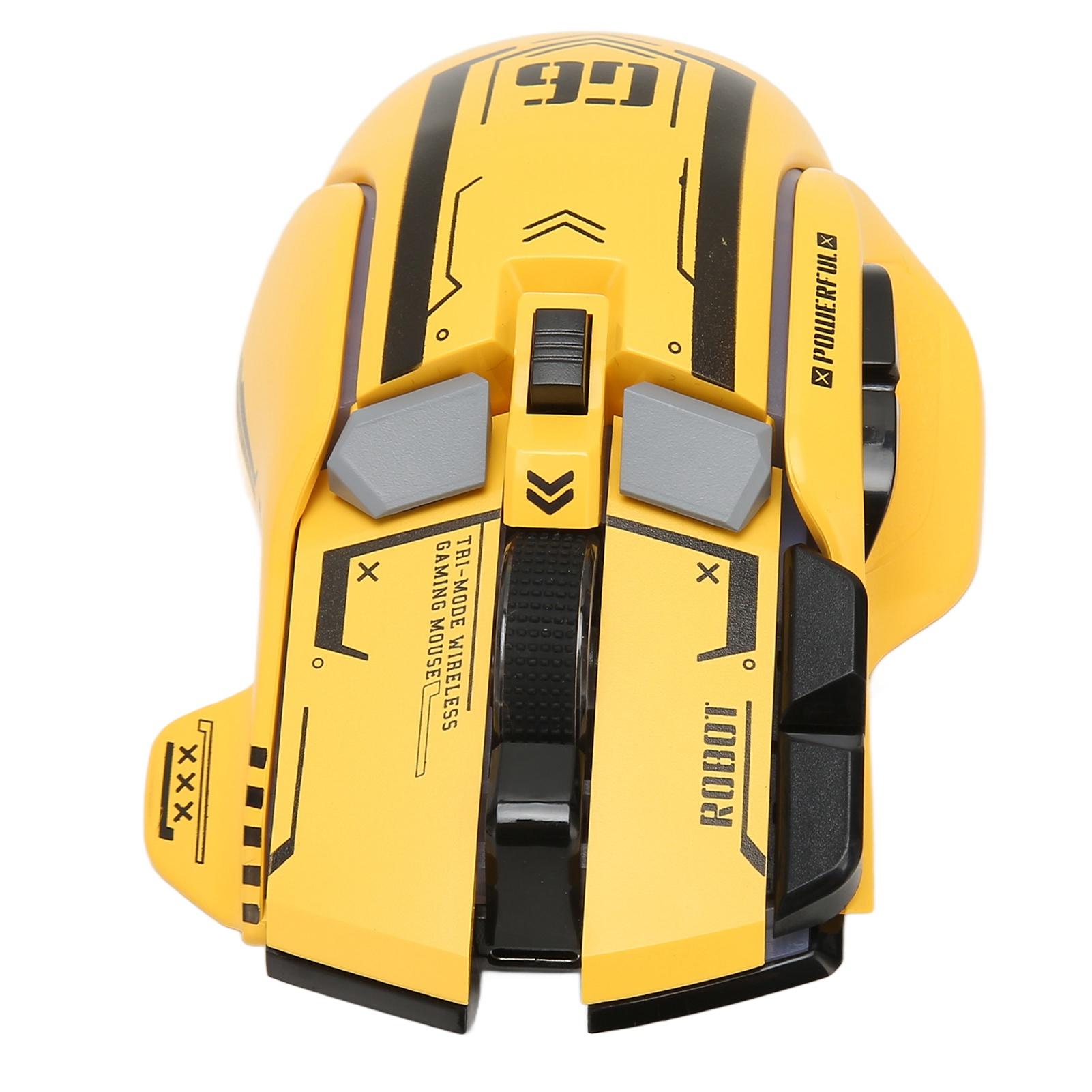 

Ігрова миша 2.4G, дротовий Bluetooth, 3 режими, ігрова миша з регульованою роздільною здатністю 5 і 11 світлодіодами RGB для Windows жовтий