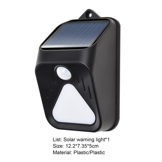 Solar Alarm Light Automatic Charging IP65 Waterproof Plastic Solar Powered Sound Alarm Strobe Security Light for Yard