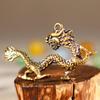 Carved Dragon Keychain Pendant Antique Mythical Animal Ornaments Zodiac Dragon Statue  Collectible