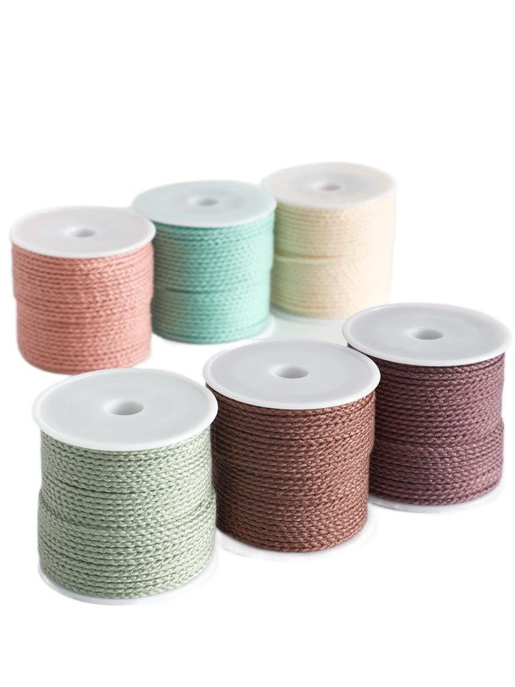 Monochrome Cotton Thread 2Mm Hand-Woven Thread Diy Beaded Rope Solid Color Wenwan Rope Tie Rope Gift Packaging String