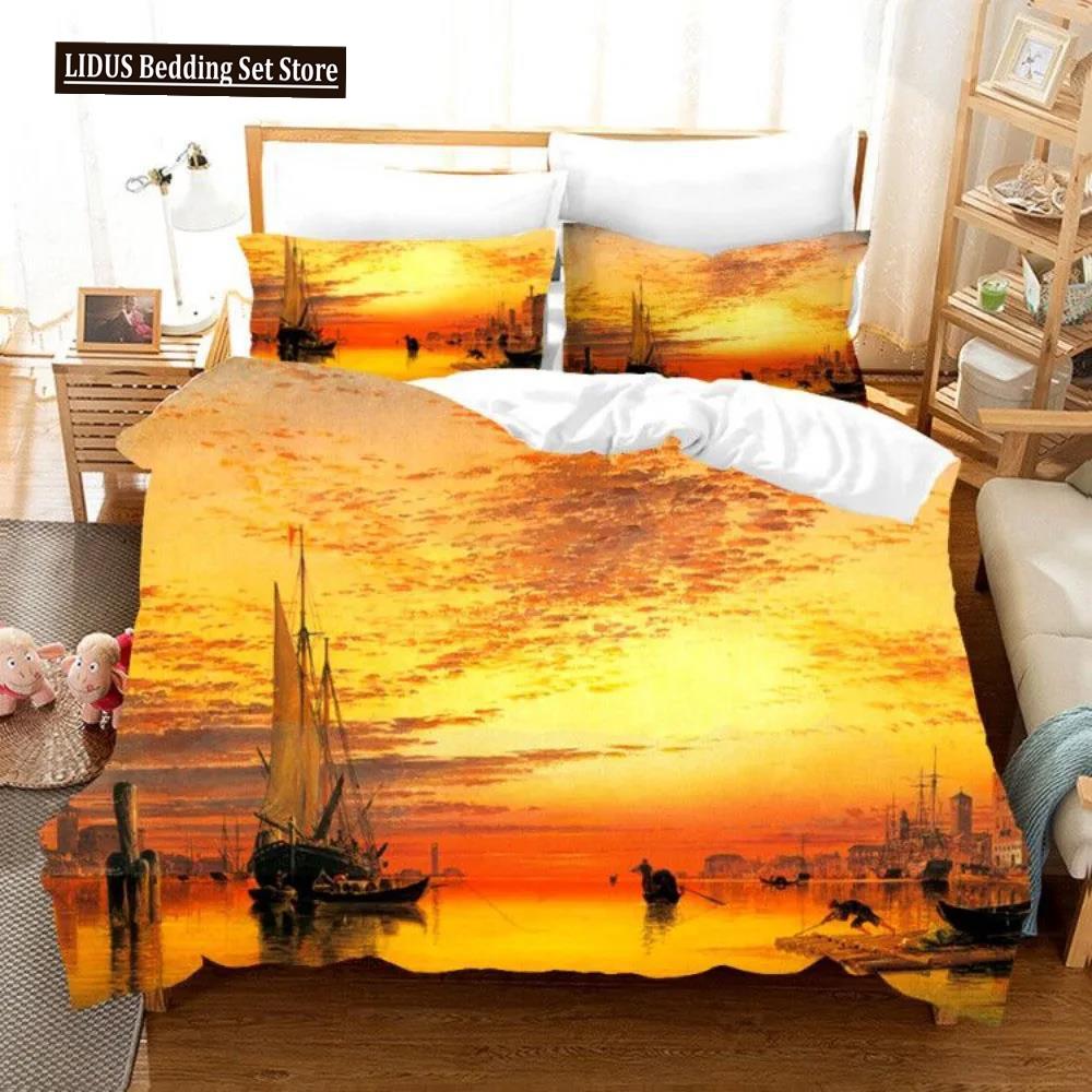 Oil Painting Van Gogh Star Sky Bedding Set Queen King Size Bedroom Decor Quilt Cover Pillowcase 2/3 Pcs Bed Linen Home Textile