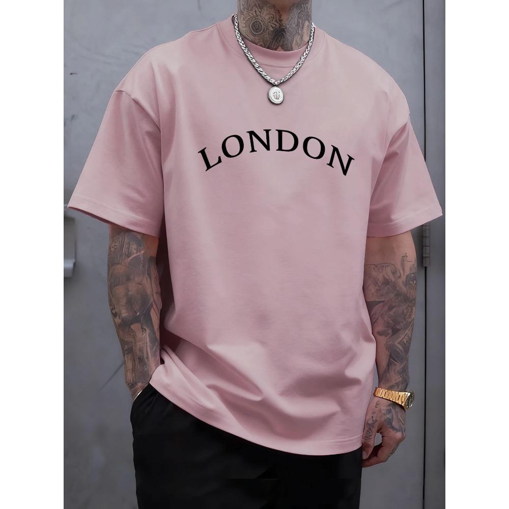 Letter Printed Mens T-Shirts Cotton Casual Short Sleeve Trendy Loose Male Summer Soft T-Shirt