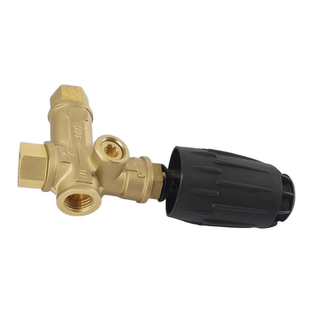 VRT3-310 Unloader, Black Spring, 4500 PSI, 10.5 GPM, Adjustment Knob, Brass High Pressure Cleaning Machine Parts