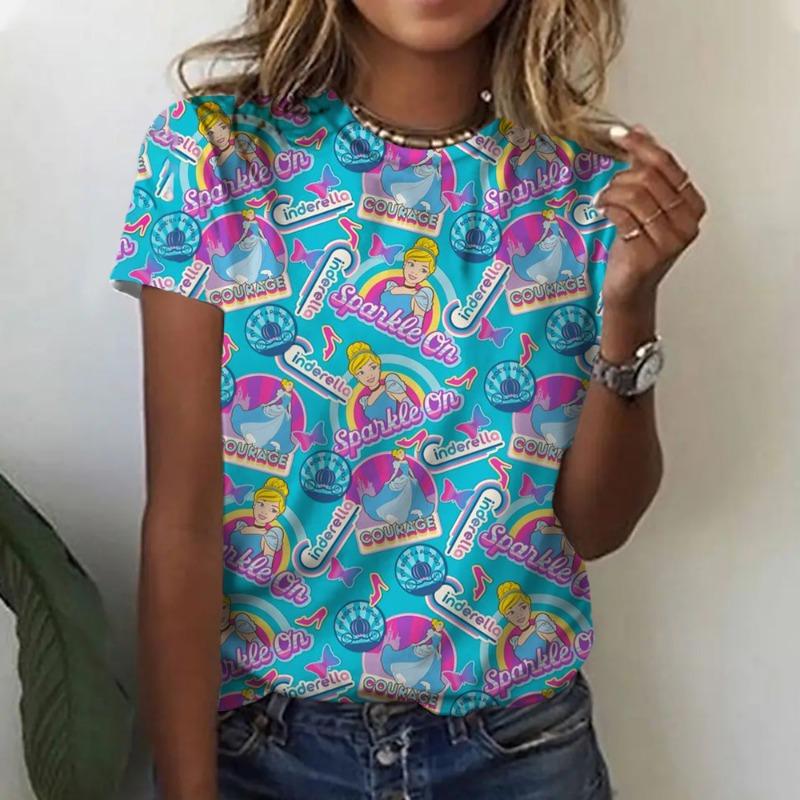 Cartoon Punk Princess Print T Shirt Women Harajuku 90s Cute T-shirt Funny Streetwear Graphic Tshirt Female Clothes