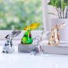 Handmade Artificial Glass Rabbit Statue Figurine Decorative Home Decoration Item For Bedroom Or Workspaces
