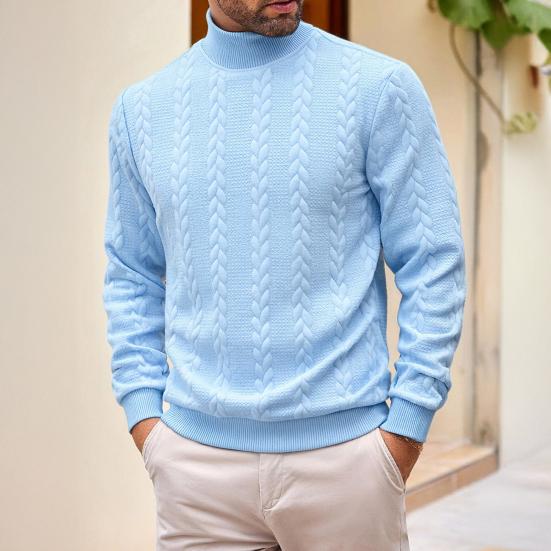 Pánský rolákový svetr Kroucený pletený pulovr Svetr Ležérní Jednobarevný Základní vrstva Top pro Street Práci Rande Každodenní nošení