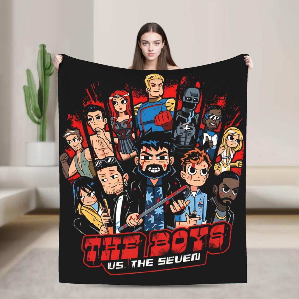 The Boys Tv Show The Seven Homelander Blanket Super Soft Plush Throw Blanket For Child Bedroom Flannel Bedspread Bed Cover
