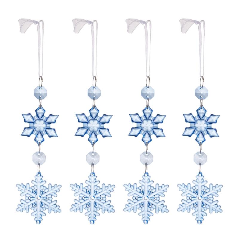 

4Pcs Snowflake Christmas Ornament Fashiona Accessory for Gifting and Decorating During the Festival Period Casual Use 1