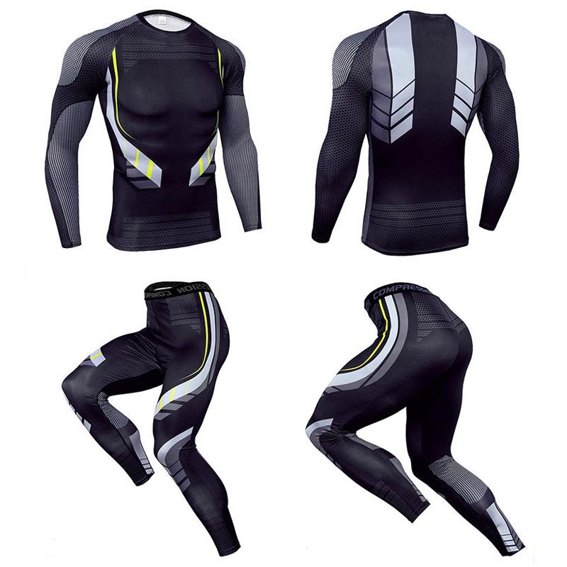 

CANGHPGIN Одежда для фитнеса Спортивная одежда Мужской облегающий компрессионный костюм Баскетбольный беговой костюм 2XL