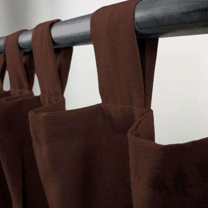 Mocha Tab Top Polycotton Curtain 140x250
