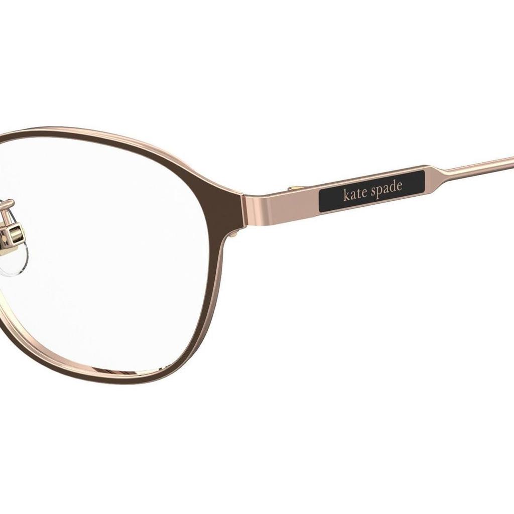 Used [Kate Spade New York] Kate Spade Date Glasses MCCOY/FJ 47 Size Brown Titanium Frame Women's Stylish Non Prescription Glasses Yellow Sand Pollen