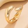 Hip-Hop Futuristic Metal Glossy Bracelet, Trendy Geometric Texture Water Drop Hug Bracelet Woman
