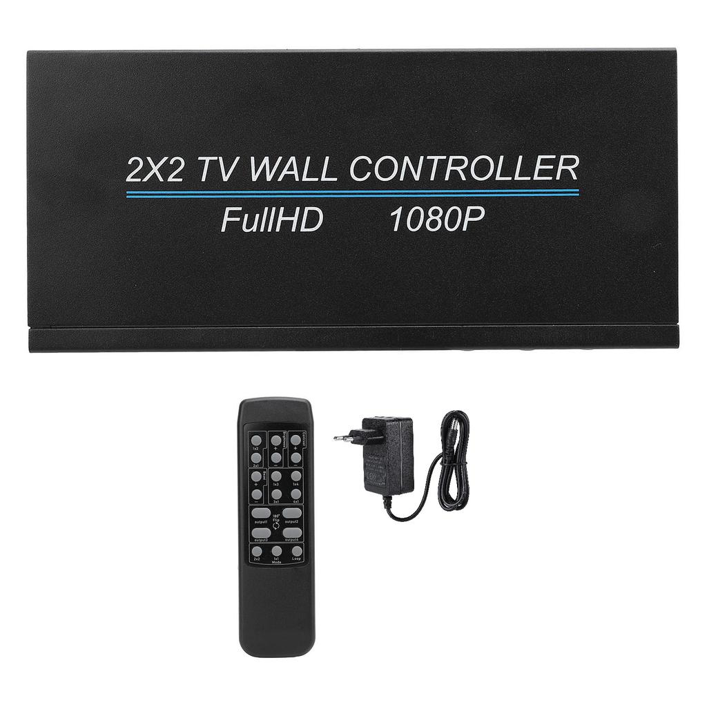 2x2 HD Multimedia Interface Video Wall Controller 4K 30HZ TV Wall Controller with Remote 180 Degree 