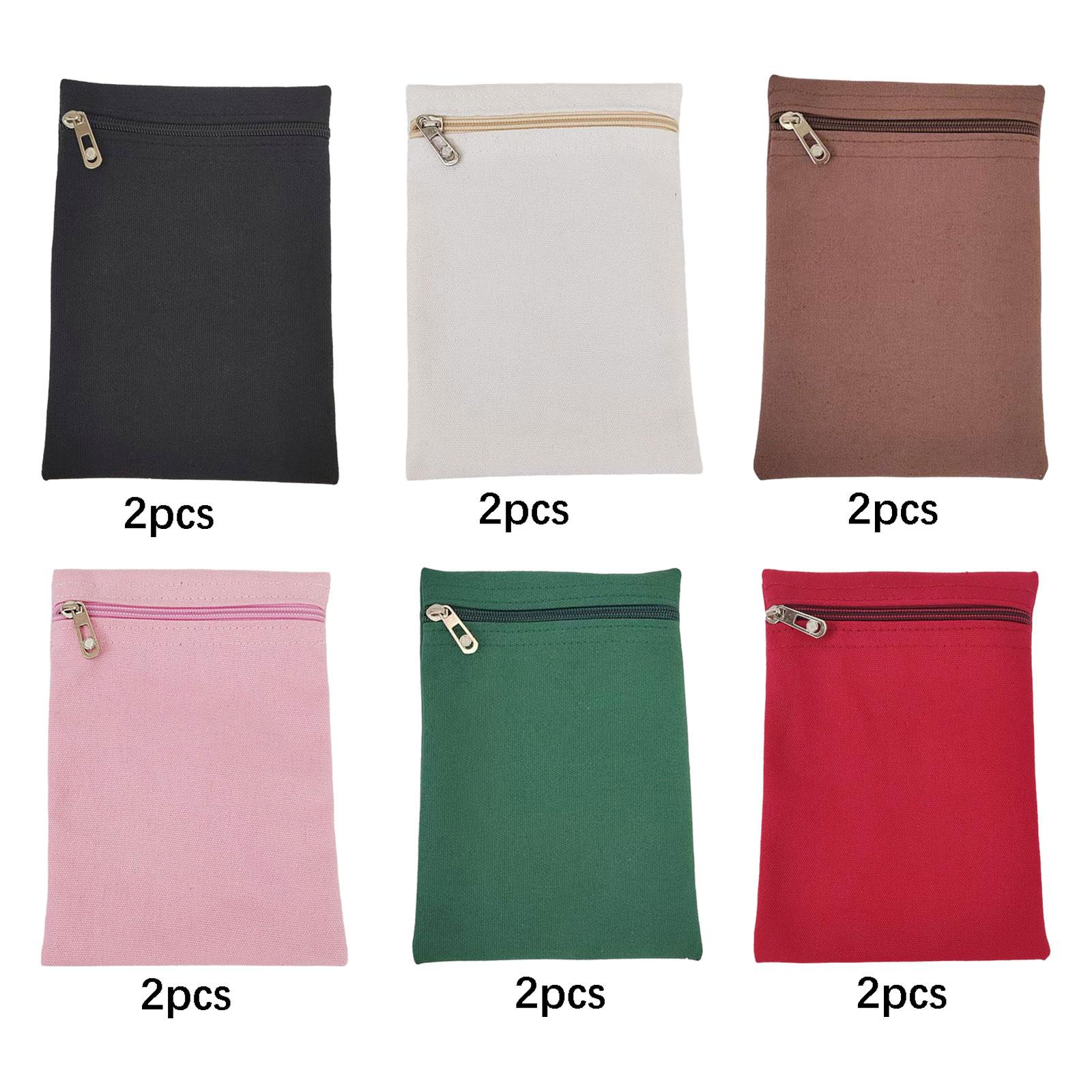 2Pcs Sew in Pocket with Zipper Coat Inside Pockets Hidden Wallet for Sweatshirts nero