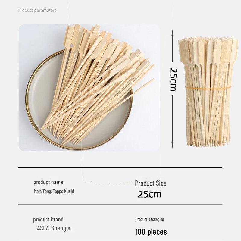 Bamboo Skewers for Grilling Oden and Bobo Chicken with Disposable Handles