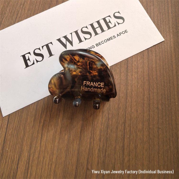 Korean Heart Acetate Claw Hair Clip, Large Size for Simple Bangs, Headwear Jewelry.