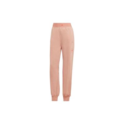 Solid Color Logo Embroidered Jogger Pants With Elastic Waist Women Bottoms Pink HR2190