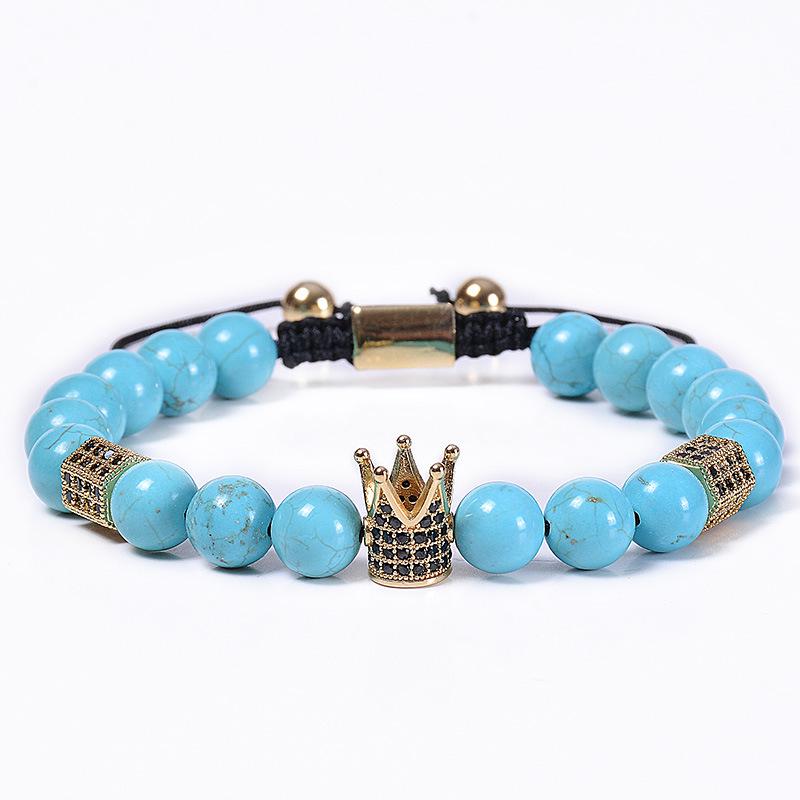 

JYL TS Bracelet Octopus Crown Beaded Unique Enhances Creativity & Charm Natural Turquoise-Braided Style кедра грудь