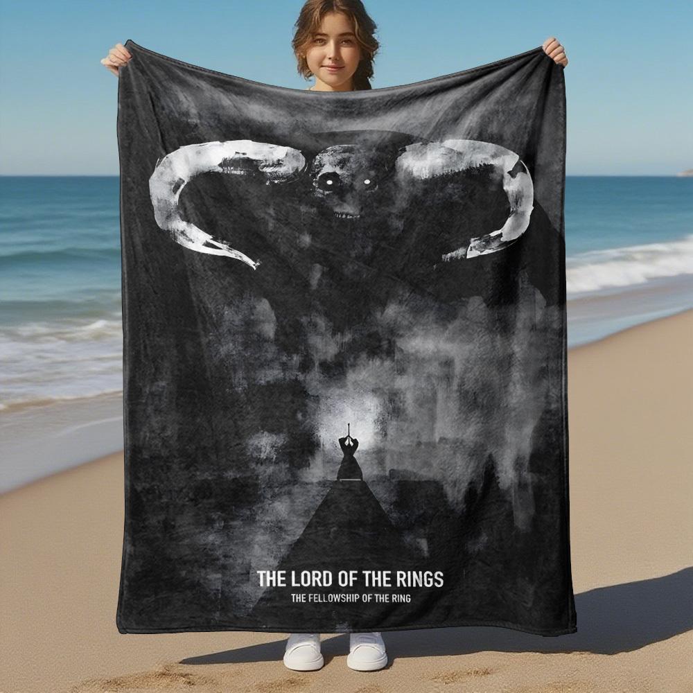 1pc Elephant Ring Fellowship - Throw Blanket, Soft, Flannel Blankets, Living Room, All Seasons Use-1021139 75X95CM